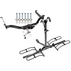 Trailer Tow Hitch For 04-15 Nissan TITAN All Models Platform Style 2 Bike Rack w/ Anti Rattle Hitch Lock