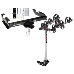 Trailer Tow Hitch For 88-00 Chevy GMC C/K Pickup Standard or Step Bumper w/ 4 Bike Carrier Rack