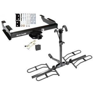 Trailer Tow Hitch For 88-00 Chevy GMC C/K 1500 2500 3500 8 ft. Bed Platform Style 2 Bike Rack Hitch Lock and Cover