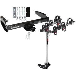 Trailer Tow Hitch For 80-97 Ford F-150 F-250 F-350 80-83 F-100 1997 Heavy Duty w/ 4 Bike Carrier Rack