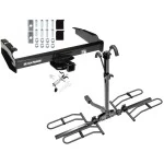Trailer Tow Hitch For 80-97 Ford F-150 F-250 F-350 80-83 F-100 1997 Heavy Duty Platform Style 2 Bike Rack w/ Anti Rattle Hitch Lock