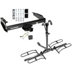 Trailer Tow Hitch For 80-97 Ford F-150 F-250 F-350 80-83 F-100 1997 Heavy Duty Platform Style 2 Bike Rack Hitch Lock and Cover