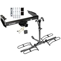 Trailer Tow Hitch For 80-97 Ford F-150 F-250 F-350 80-83 F-100 1997 Heavy Duty Platform Style 2 Bike Rack Hitch Lock and Cover