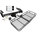 Trailer Tow Hitch For 80-97 Ford F-150 F-250 F-350 80-83 F-100 1997 Heavy Duty Basket Cargo Carrier Platform Hitch Lock and Cover