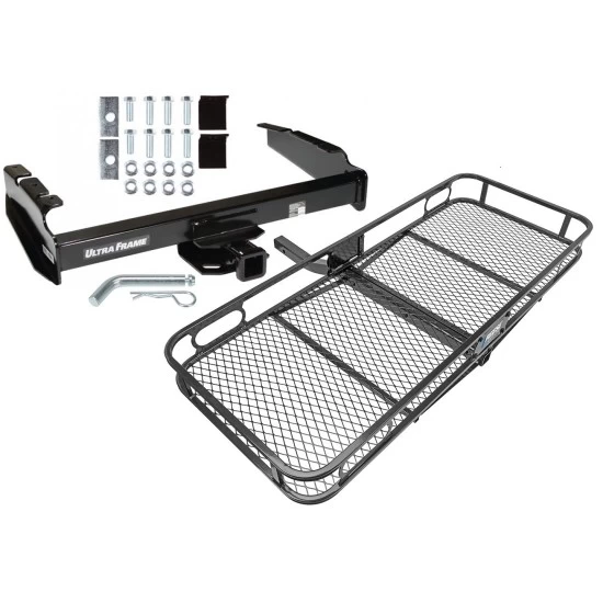 Trailer Tow Hitch For 80-97 Ford F-150 F-250 F-350 80-83 F-100 1997 Heavy Duty Basket Cargo Carrier Platform w/ Hitch Pin