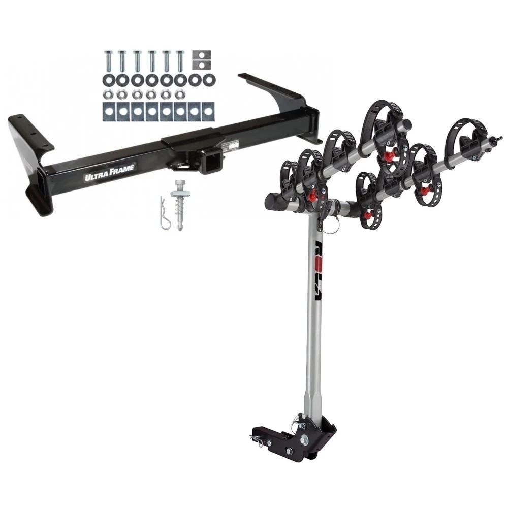 Trailer Tow Hitch For 92-14 Ford Econoline Van Except Shuttle Bus w/ 4 Bike Carrier Rack