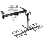 Trailer Tow Hitch For 92-14 Ford Econoline Van Except Shuttle Bus Platform Style 2 Bike Rack w/ Anti Rattle Hitch Lock