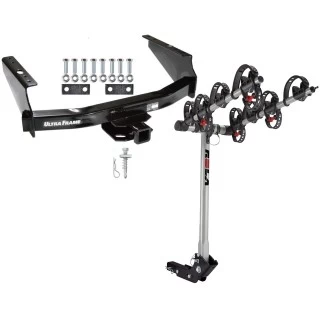 Trailer Tow Hitch For 99-04 Ford F-250 F-350 Super Duty Standard Bed & Bumper w/ 4 Bike Carrier Rack