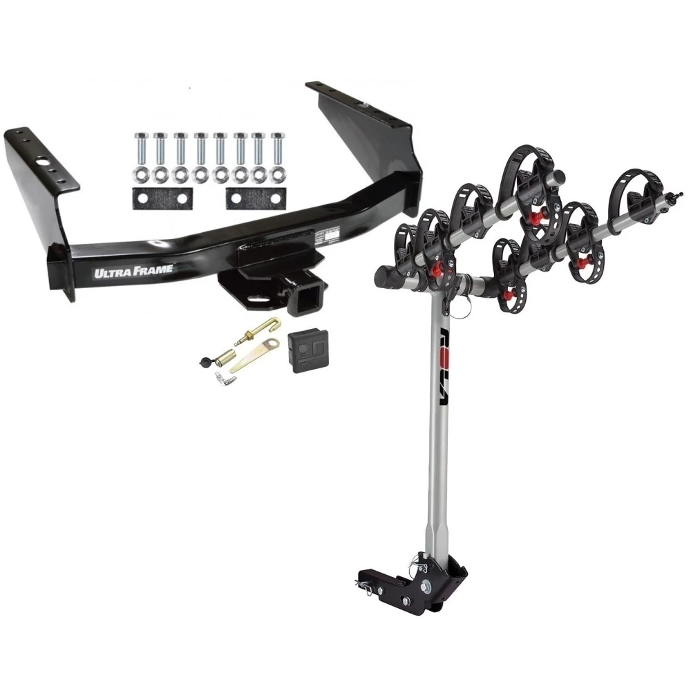 Trailer Tow Hitch For 99-04 Ford F-250 F-350 Super Duty Standard Bed & Bumper 4 Bike Rack w/ Hitch Lock and Cover