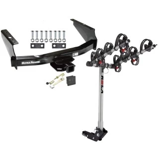 Trailer Tow Hitch For 99-04 Ford F-250 F-350 Super Duty Standard Bed & Bumper 4 Bike Rack w/ Hitch Lock and Cover