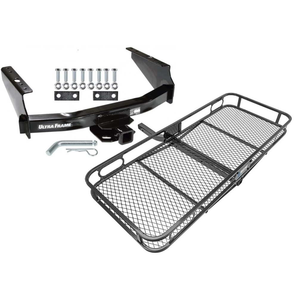 Trailer Tow Hitch For 99-04 Ford F-250 F-350 Super Duty Standard Bed & Bumper Basket Cargo Carrier Platform w/ Hitch Pin
