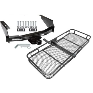 Trailer Tow Hitch For 99-04 Ford F-250 F-350 Super Duty Standard Bed & Bumper Basket Cargo Carrier Platform w/ Hitch Pin