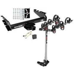 Trailer Tow Hitch For 94-02 Dodge Ram 2500 3500 94-01 1500 4 Bike Rack w/ Hitch Lock and Cover