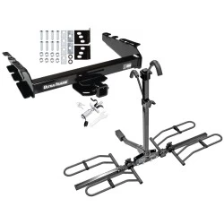 Trailer Tow Hitch For 94-02 Dodge Ram 2500 3500 94-01 1500 Platform Style 2 Bike Rack w/ Anti Rattle Hitch Lock