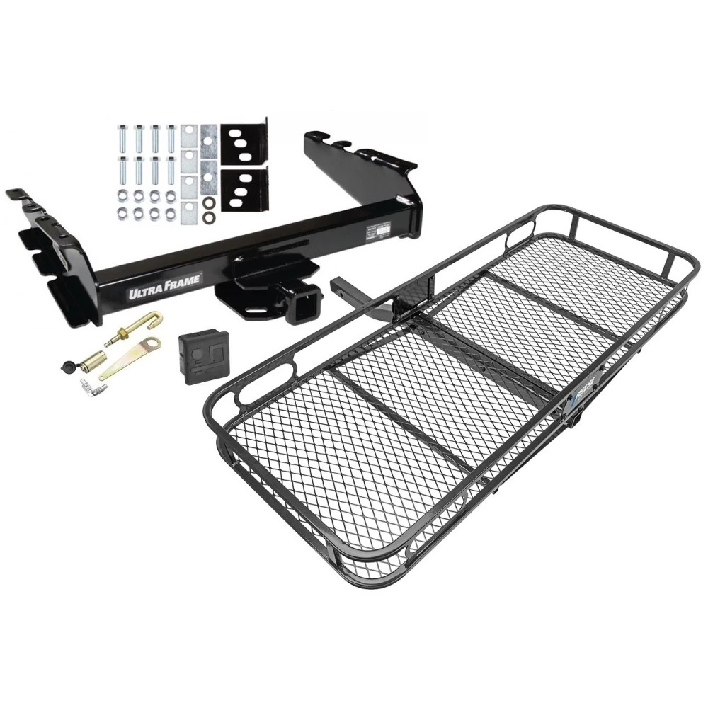 Trailer Tow Hitch For 94-02 Dodge Ram 2500 3500 94-01 1500 Basket Cargo Carrier Platform Hitch Lock and Cover