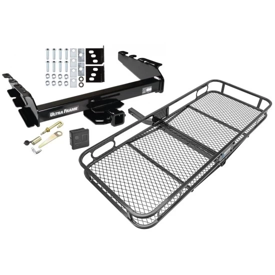 Trailer Tow Hitch For 94-02 Dodge Ram 2500 3500 94-01 1500 Basket Cargo Carrier Platform Hitch Lock and Cover
