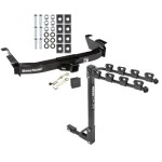 Trailer Tow Hitch w/ 4 Bike Rack For 00-14 Ford Econoline Van Except Shuttle Bus tilt away adult or child arms fold down carrier w/ Lock and Cover