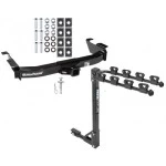 Trailer Tow Hitch w/ 4 Bike Rack For 00-14 Ford Econoline Van Except Shuttle Bus tilt away adult or child arms fold down carrier
