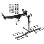 Trailer Tow Hitch For 00-14 Ford Econoline Van Except Shuttle Bus Platform Style 2 Bike Rack w/ Anti Rattle Hitch Lock