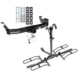 Trailer Tow Hitch For 00-14 Ford Econoline Van Except Shuttle Bus Platform Style 2 Bike Rack w/ Anti Rattle Hitch Lock