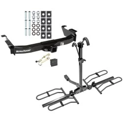 Trailer Tow Hitch For 00-14 Ford Econoline Van Except Shuttle Bus Platform Style 2 Bike Rack Hitch Lock and Cover