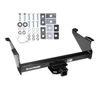 Trailer Tow Hitch For 03-24 Dodge Ram 1500 2500 3500 Except Cab & Chassis Platform Style 2 Bike Rack w/ Anti Rattle Hitch Lock