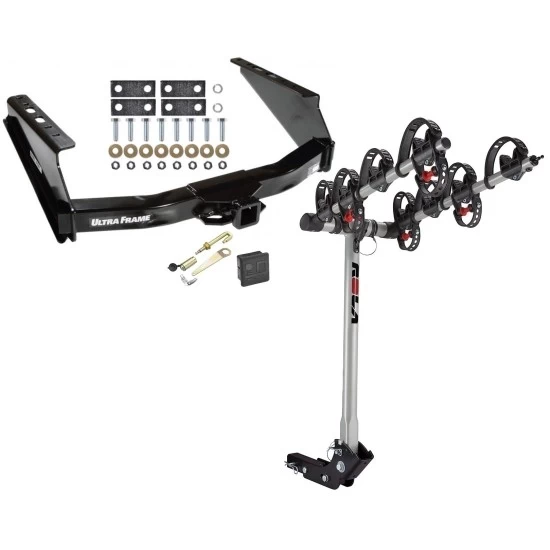 Trailer Tow Hitch For 05-16 Ford F-250 F-350 Super Duty Standard Bed & Bumper 4 Bike Rack w/ Hitch Lock and Cover