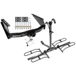 Trailer Tow Hitch For 05-16 Ford F-250 F-350 Super Duty Standard Bed & Bumper Platform Style 2 Bike Rack w/ Anti Rattle Hitch Lock