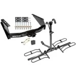 Trailer Tow Hitch For 05-16 Ford F-250 F-350 Super Duty Standard Bed & Bumper Platform Style 2 Bike Rack Hitch Lock and Cover