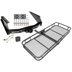 Trailer Tow Hitch For 05-16 Ford F-250 F-350 Super Duty Standard Bed & Bumper Basket Cargo Carrier Platform Hitch Lock and Cover