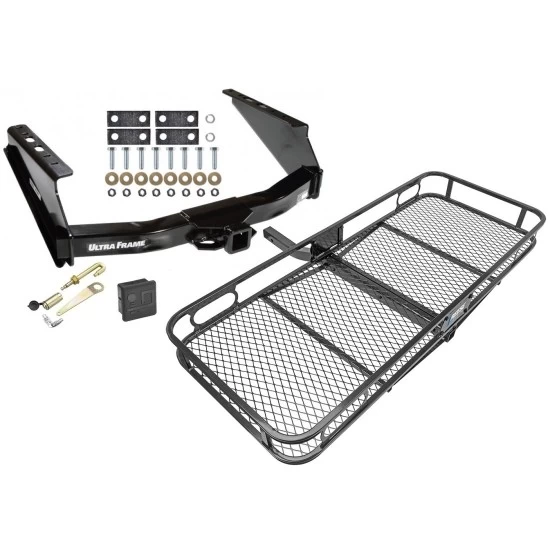 Trailer Tow Hitch For 05-16 Ford F-250 F-350 Super Duty Standard Bed & Bumper Basket Cargo Carrier Platform Hitch Lock and Cover