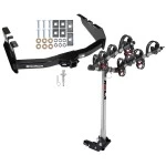 Trailer Tow Hitch For 99-07 Chevy Silverado GMC Sierra 1500 2007 Classic 99-04 2500 LD 01-06 1500 HD w/ 4 Bike Carrier Rack