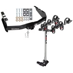 Trailer Tow Hitch For 99-07 Chevy Silverado GMC Sierra 1500 2007 Classic 99-04 2500 LD 01-06 1500 HD w/ 4 Bike Carrier Rack