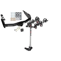 Trailer Tow Hitch For 99-07 Chevy Silverado GMC Sierra 1500 2007 Classic 99-04 2500 LD 01-06 1500 HD 4 Bike Rack w/ Hitch Lock and Cover