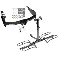Trailer Tow Hitch For 99-07 Chevy Silverado GMC Sierra 1500 2007 Classic 99-04 2500 LD 01-06 1500 HD Platform Style 2 Bike Rack w/ Anti Rattle Hitch Lock