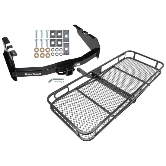 Trailer Tow Hitch For 99-07 Chevy Silverado GMC Sierra 1500 2007 Classic 99-04 2500 LD 01-06 1500 HD Basket Cargo Carrier Platform w/ Hitch Pin