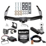 Custom Fit Trailer Hitch Class 5 Wiring Harness (Plug & Play) Proportional Brake Control For 1-4 Axles Plug & Play Brake Control Wiring Adapter 2" Drop Ball-Mount w/ Pin/Clip 2-5/16" Chrome Ball Installation Hardware Installation Instruc Class 5 Trailer Hitch w/ Brake Control For 03-07 Chevy Silverado GMC Sierra 1500 03-04 2500 LD w/ Plug Play Wiring 2- 5/16" Ball 2" Drop Mount 7-Way Pin Blade RV Controller