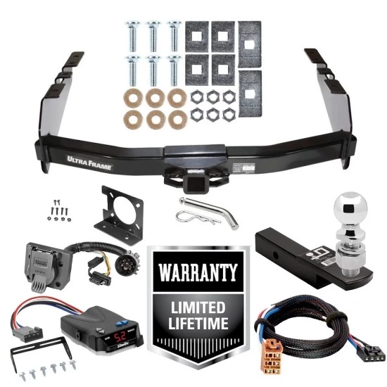 Custom Fit Trailer Hitch Class 5 Wiring Harness (Plug & Play) Proportional Brake Control For 1-4 Axles Plug & Play Brake Control Wiring Adapter 2" Drop Ball-Mount w/ Pin/Clip 2-5/16" Chrome Ball Installation Hardware Installation Instruc Class 5 Trailer Hitch w/ Brake Control For 03-07 Chevy Silverado GMC Sierra 1500 03-04 2500 LD w/ Plug Play Wiring 2- 5/16" Ball 2" Drop Mount 7-Way Pin Blade RV Controller