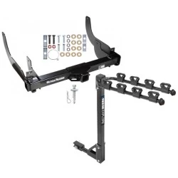 Trailer Tow Hitch w/ 4 Bike Rack For 06-08 Ford F-150 Lincoln Mark LT w/o OEM Hitch tilt away adult or child arms fold down carrier