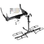 Trailer Tow Hitch For 06-08 Ford F-150 Lincoln Mark LT w/o OEM Hitch Platform Style 2 Bike Rack w/ Anti Rattle Hitch Lock