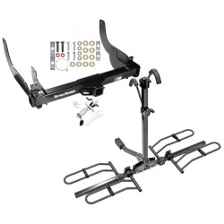 Trailer Tow Hitch For 06-08 Ford F-150 Lincoln Mark LT w/o OEM Hitch Platform Style 2 Bike Rack w/ Anti Rattle Hitch Lock