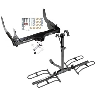 Trailer Tow Hitch For 06-08 Ford F-150 Lincoln Mark LT w/o OEM Hitch Platform Style 2 Bike Rack w/ Anti Rattle Hitch Lock