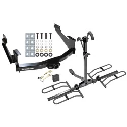 Trailer Tow Hitch For 07-21 Toyota Tundra Except OEM Receiver Platform Style 2 Bike Rack Hitch Lock and Cover