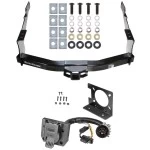Class 5 Trailer Hitch w/ Wiring Kit For 07-21 Toyota Tundra exc OEM Receiver 7-Way Pin Blade RV 4-Flat Plug Harness Light w/ Bracket