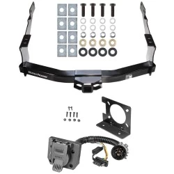 Class 5 Trailer Hitch w/ Wiring Kit For 07-21 Toyota Tundra exc OEM Receiver 7-Way Pin Blade RV 4-Flat Plug Harness Light w/ Bracket