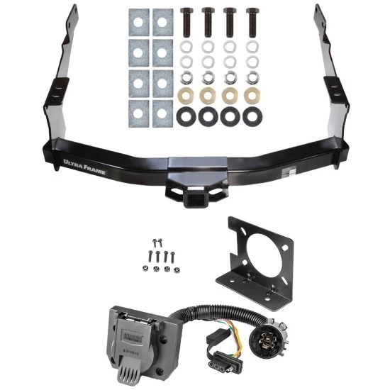 Class 5 Trailer Hitch w/ Wiring Kit For 07-21 Toyota Tundra exc OEM Receiver 7-Way Pin Blade RV 4-Flat Plug Harness Light w/ Bracket