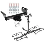 Trailer Tow Hitch For 01-25 Chevy Silverado GMC Sierra 3500 HD 2007 Classic 07-12 Dodge Ram 3500 4500 5500 Platform Style 2 Bike Rack w/ Anti Rattle Hitch Lock