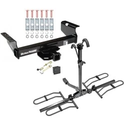 Trailer Tow Hitch For 01-25 Chevy Silverado GMC Sierra 3500 HD 2007 Classic 07-12 Dodge Ram 3500 4500 5500 Platform Style 2 Bike Rack Hitch Lock and Cover