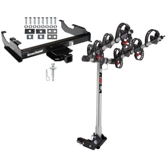 Trailer Tow Hitch For 63-00 Chevy GMC Trucks 99-00 Ford F-350 Super Duty w/ 34" or Cab & Chassis w/ 4 Bike Carrier Rack