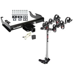 Trailer Tow Hitch For 63-00 Chevy GMC Trucks 99-00 Ford F-350 Super Duty w/ 34" or Cab & Chassis 4 Bike Rack w/ Hitch Lock and Cover
